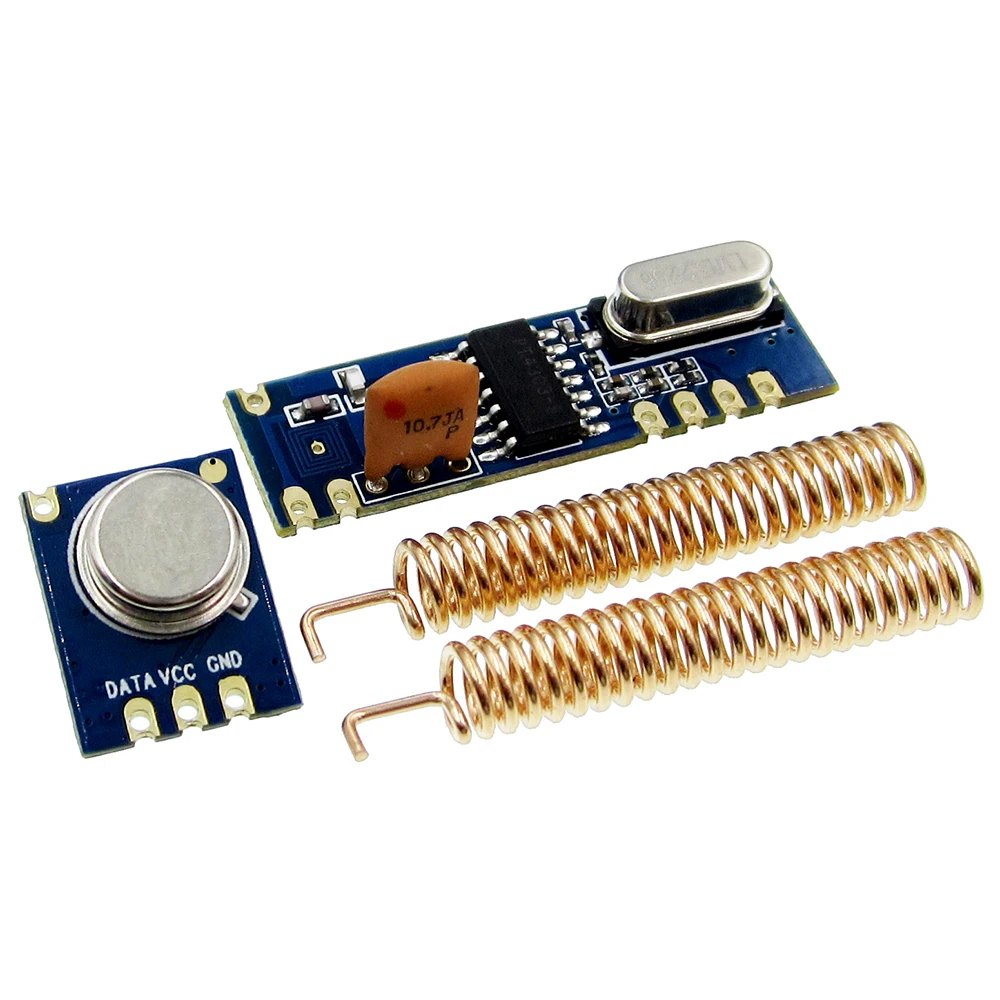 Комплект беспроводного модуля ASK 433 МГц 100 метра STX882 + ASK приемник SRX882 + 2 медных пружинных антенны