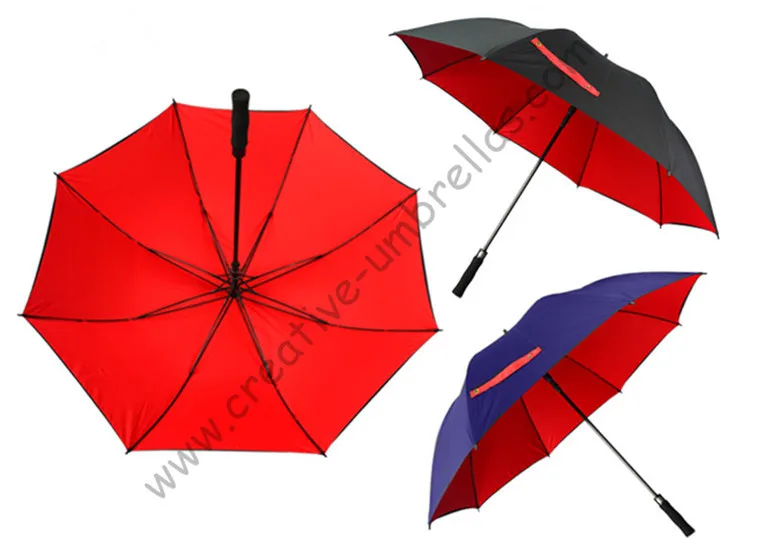 Diameter 130cm golf umbrella visible double layers fabric fiberglass frame auto open Pongee anti static windproof canopy | Дом и сад