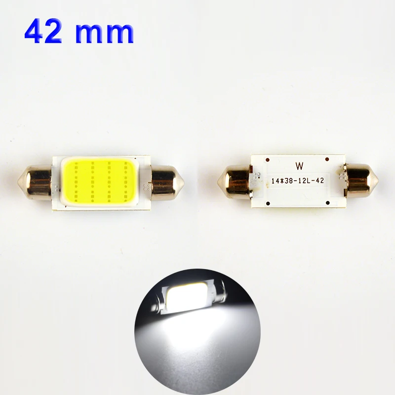 Hippcron гирлянда COB светодиодный светильник 31 мм 36 39 42 C5W DC12V 12 чипов белый цвет