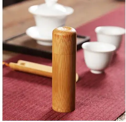 Дорожный портативный bamboo банки для чая небольшой запечатанный мини натурального
