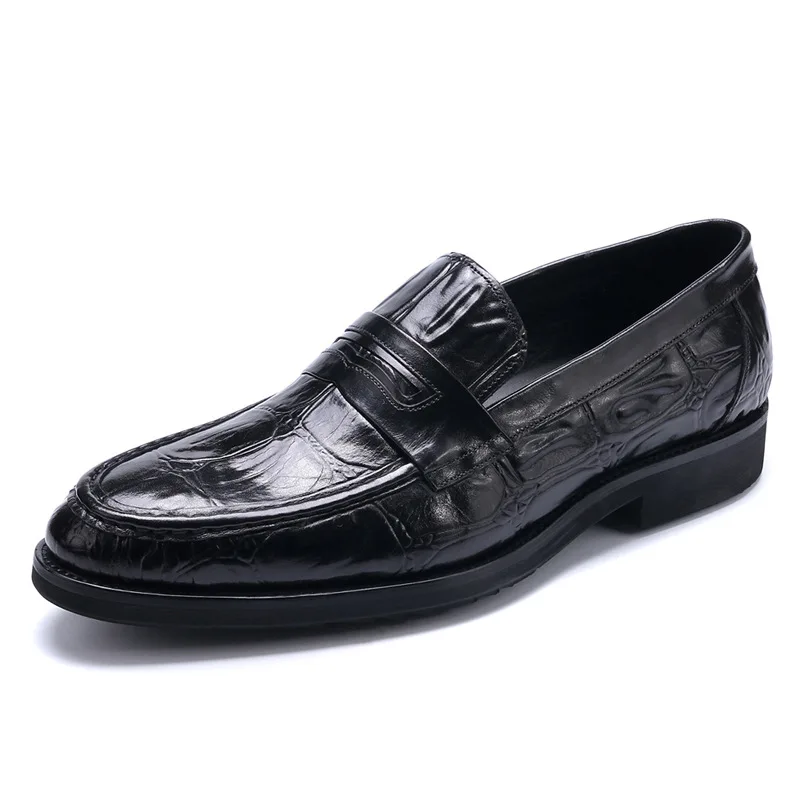 

Men's Leather Casual Shoes' Oxfords Shoe Genuine Leather Shoes Men Formal Loafers Emboss Crocodile Casual Shoes Men
