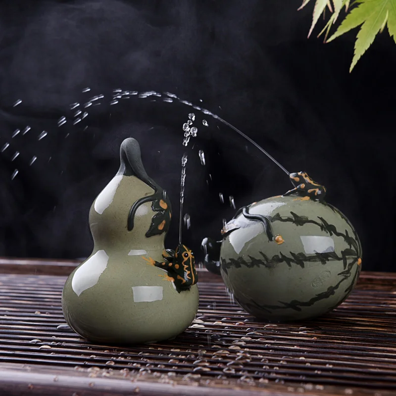 Керамическая Исин арбуз тыква (можно распылить водой) статуэтка ремесла чайный