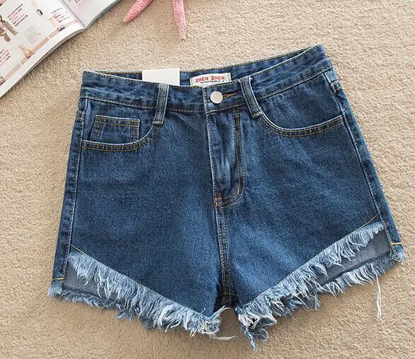 Джинсовые шорты с высокой талией для женщин 2016 брендовые Стильные джинсы