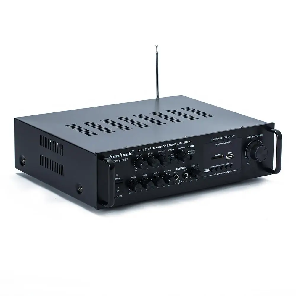 DC12V AC220V 2,1 канальный 300 Вт высокой мощности SD USB FM Bluetooth пульт дистанционного управления усилитель мощности домашний AV усилитель