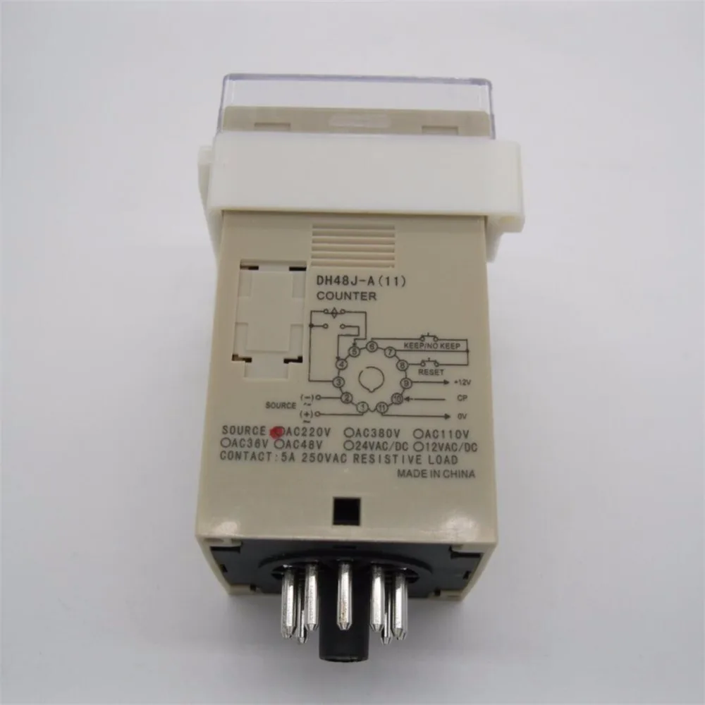 DH48J 11A 11 контактный AC 220VAC 12VDC/AC 24VDC/AC контакт/датчик ввода сигнала цифровой счетчик