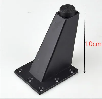 black 10cm 8 см-10 см алюминиевый сплав ножки для шкафа Регулируемая высота ножки для офисной мебели диван-кровать Нескользящая поддержка ноги оборудование - Цвет: black 10cm