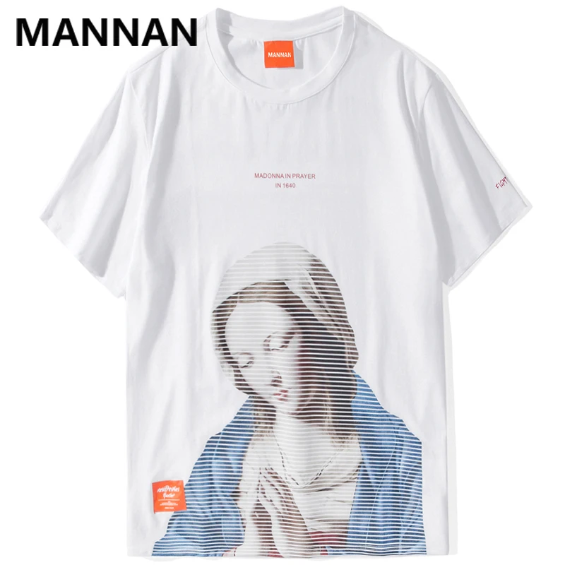 Мужская футболка с коротким рукавом MANNAN Madonna In Prayer повседневные хлопковые