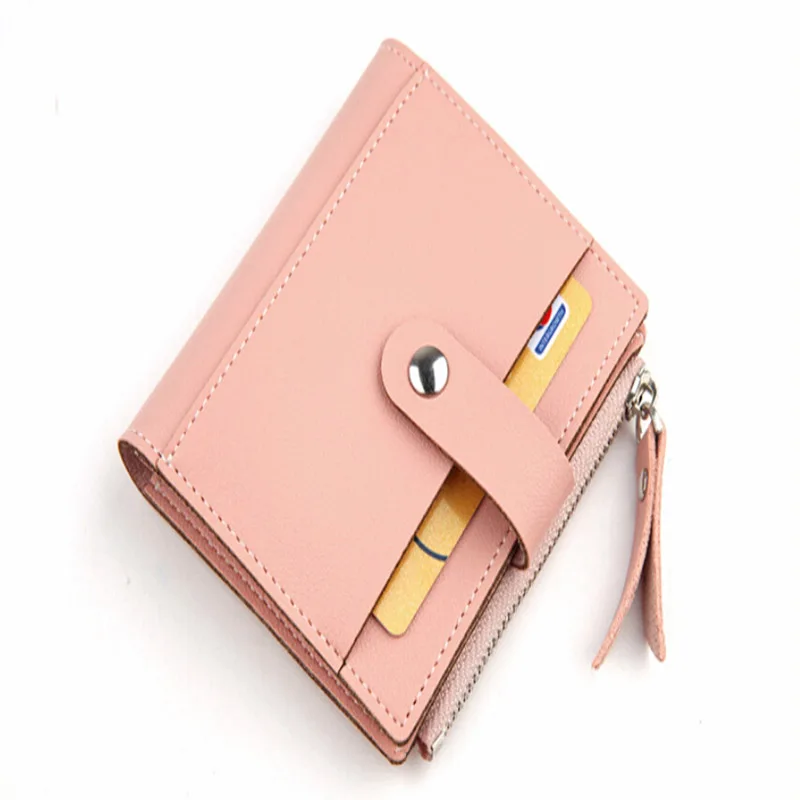 Small Purse Lady Short Wallet Snap Fastener Zipper Female Clutch Multifunctional Women Coin For Credit Card Holder | Багаж и сумки