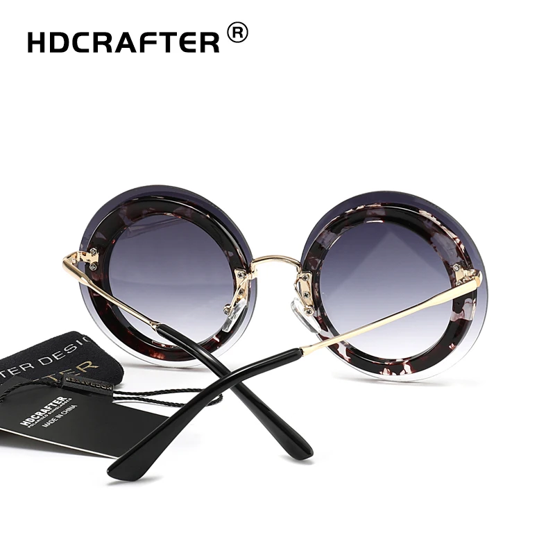 HDCRAFTER Круглые Солнцезащитные очки женские винтажные градиентные солнцезащитные очки Брендовые дизайнерские женские солнцезащитные очки