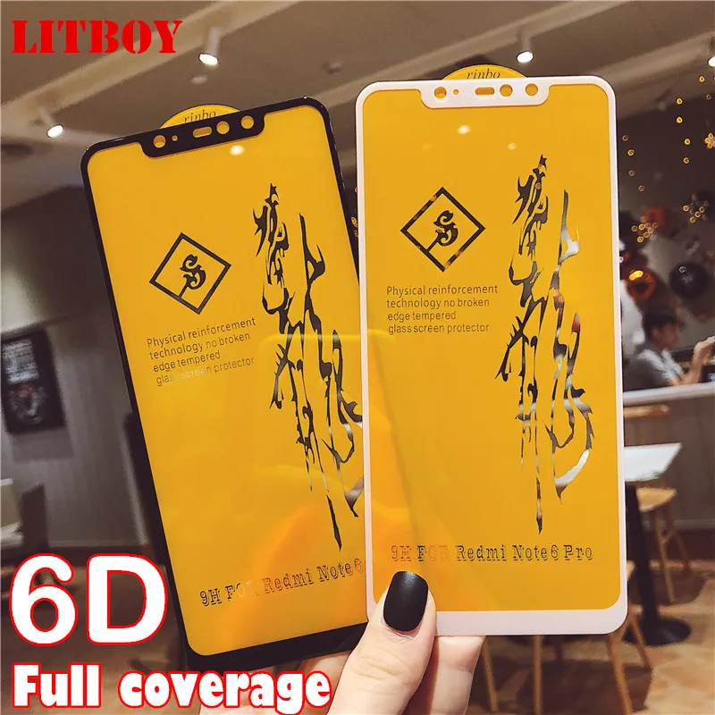 Полноэкранное закаленное стекло LITBOY 6D для Xiaomi Mi8 Mi 8 SE Phone POCOPHONE F1 For A2 Lite Redmi note 5 10