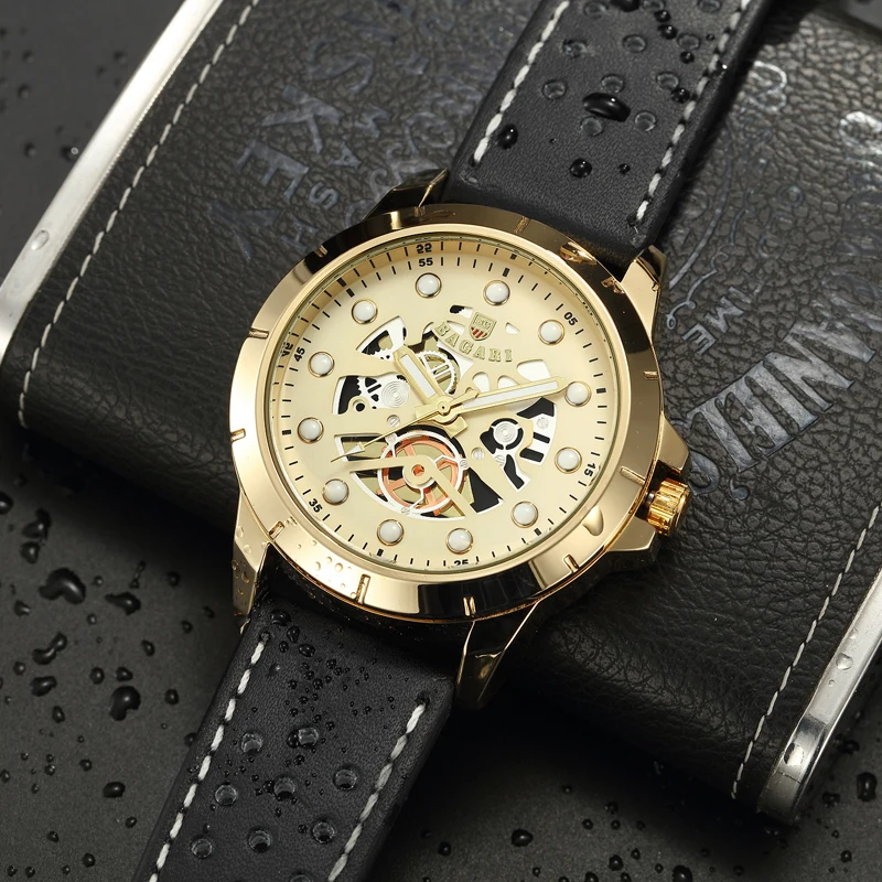 Часы наручные мужские кварцевые с кожаным ремешком водонепроницаемые|Кварцевые