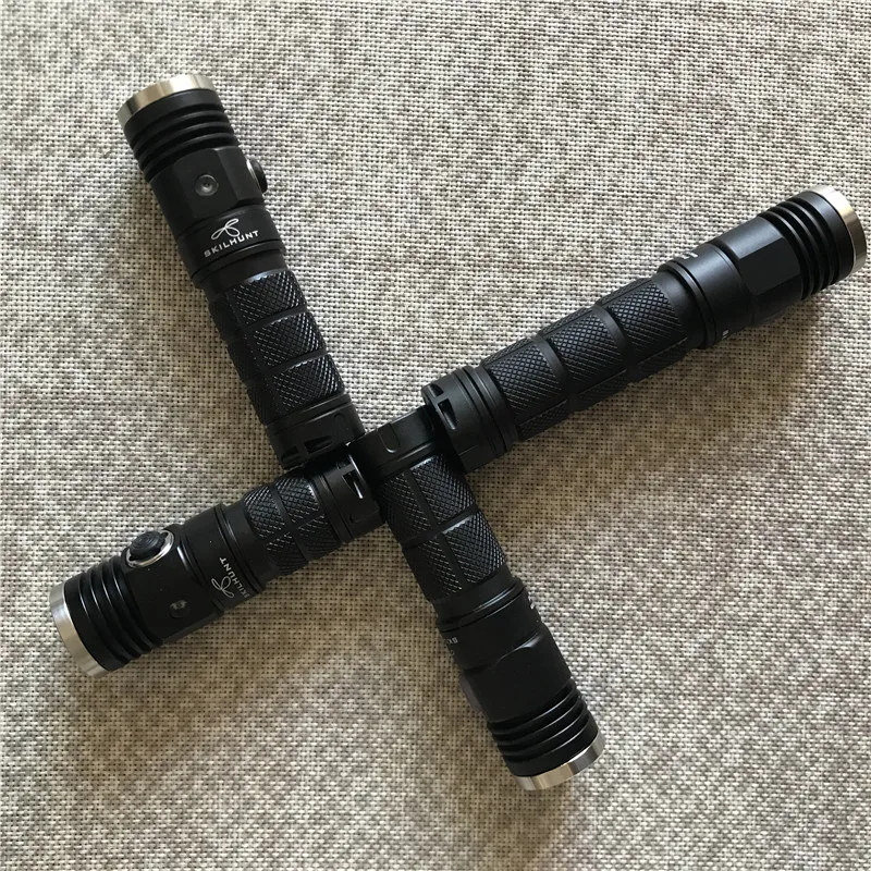 Высокопроизводительный Skilhunt DS10 CR123 Cree светодиодный EDC фонарик DS15 14500 AA фонари с магнитом на хвостовой части стенд
