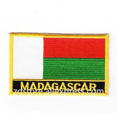

Embroidery Patches National flag Madagascar Flag Patches Iron on 8.0x5.0cm Custom Patches