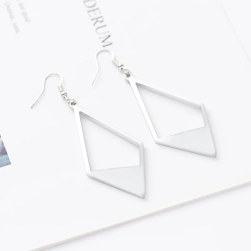 Suteyi New Arrival Simple Rhombus Drop Earrings Fashion Zinc Alloy Geometric Shape Punk Women Girl Charms Jewelry | Украшения и