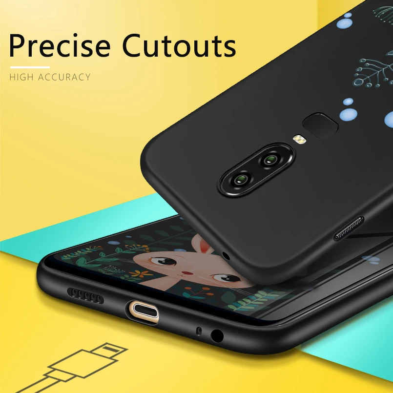 Мягкий силиконовый чехол для Oneplus 6 милый мультяшный телефона Оригинальный 3D