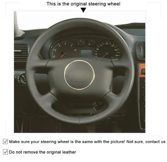 Black Artificial Leather Car Steering Wheel Cover for Audi A4 1998 A6 1999-2004 A8 L 1998-2001 Allroad 2001-2005 | Автомобили и