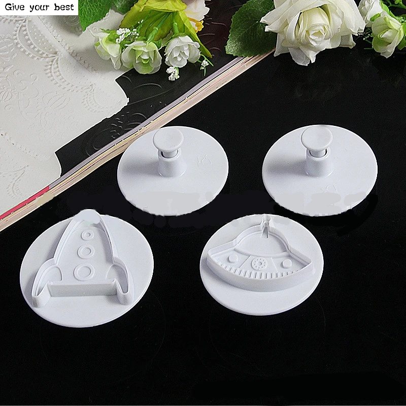 4 шт./компл. внешний космический корабль серия Форма Еда Класс Пластик Формочки