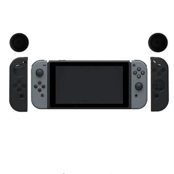 Black Силиконовый защитный чехол JoyCon для геймпада+ накладки для джойстика, колпачки для джойстика, крышка для контроллера Mario NAND Switch NS Joy-Con - Цвет: Black