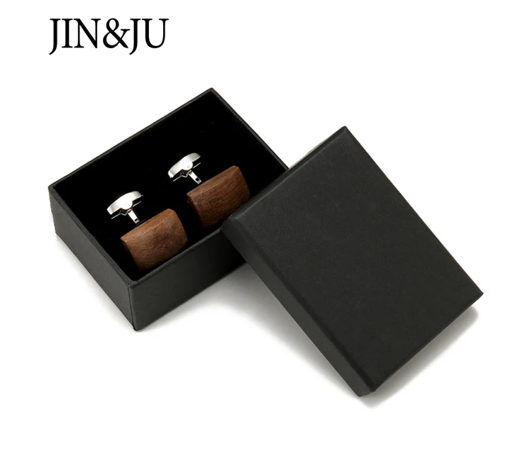 JIN& JU, низкий ключ, роскошные запонки из орехового дерева для мужчин, высокое качество, мужские ювелирные изделия, Круглые, ореховые запонки, мужские запонки