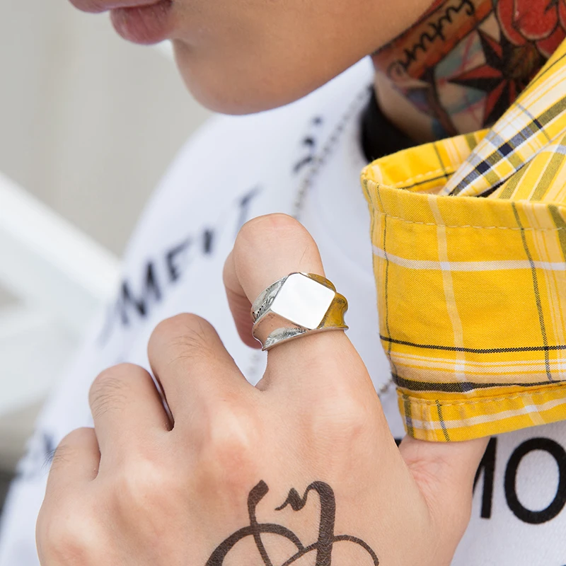 Мужское кольцо из нержавеющей стали с шестигранным узором|ring stainless|designer ringfashion rings