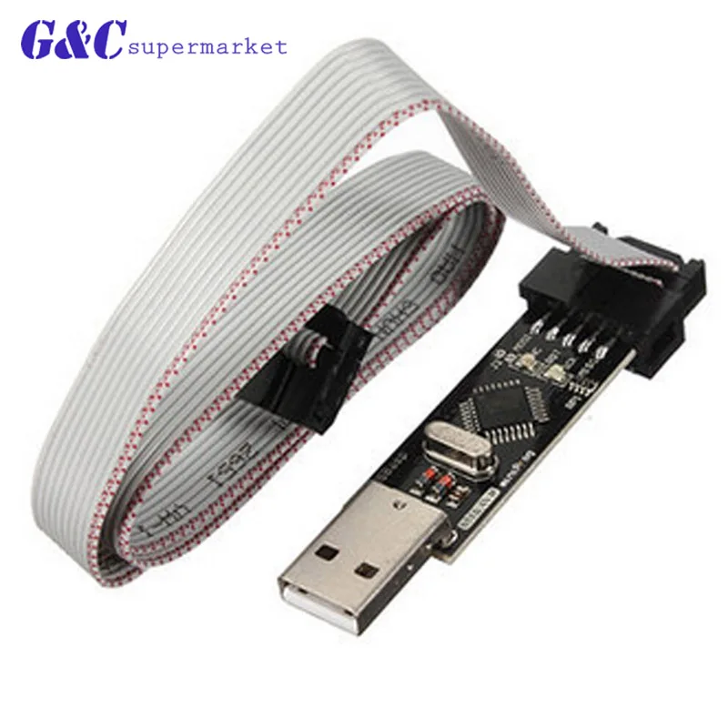 USBASP + 10PIN для 6PIN адаптер Новый USBISP AVR программист USB ATMEGA8 ATMEGA128 | Электронные