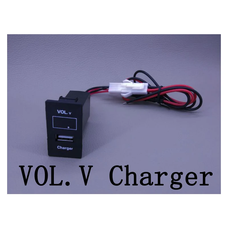VOL.V Charger USB зарядное устройство автомобильный интерфейс разъем напряжение дисплей Температура аудио зарядное устройство VOL. V TEM для T11 CHERY TIGGO/3 - Испускаемый цвет: VOL.V Charger