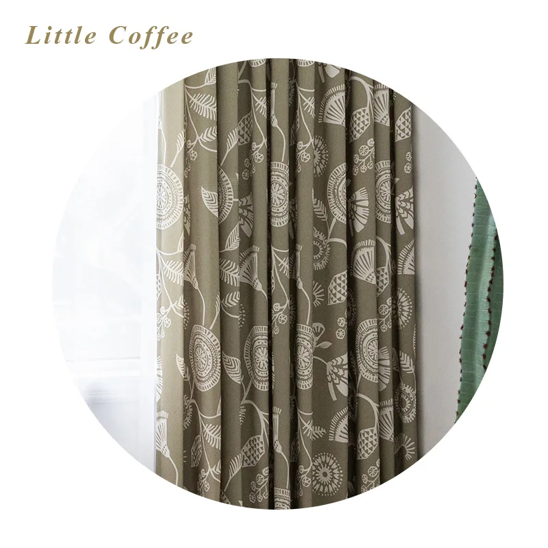 Little Coffee Занавеска для гостиной с абстрактным рисунком, простая мультяшная занавеска для спальни и кухни на заказ - Цвет: Little Coffee