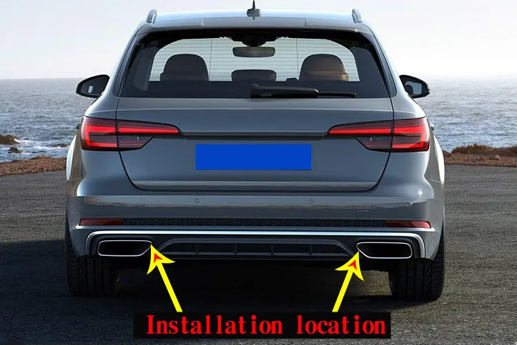 2 шт. выхлопная труба из нержавеющей стали для Audi A4 B9 2019 | Автомобили и мотоциклы