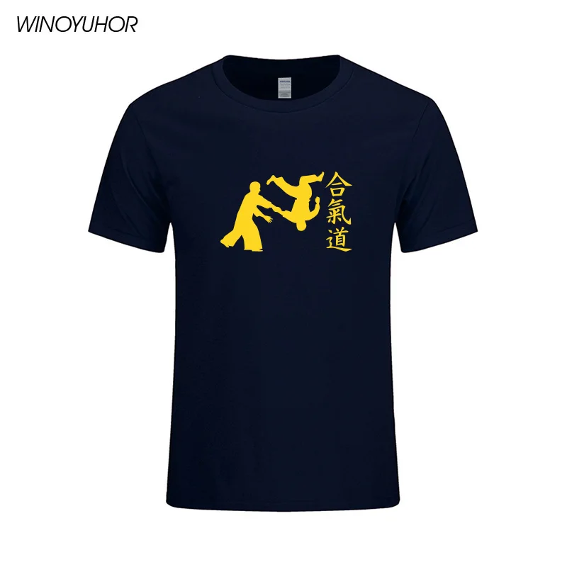 Айкидо боевые искусства футболка для мужчин 2021 Новая модная с короткими рукавами