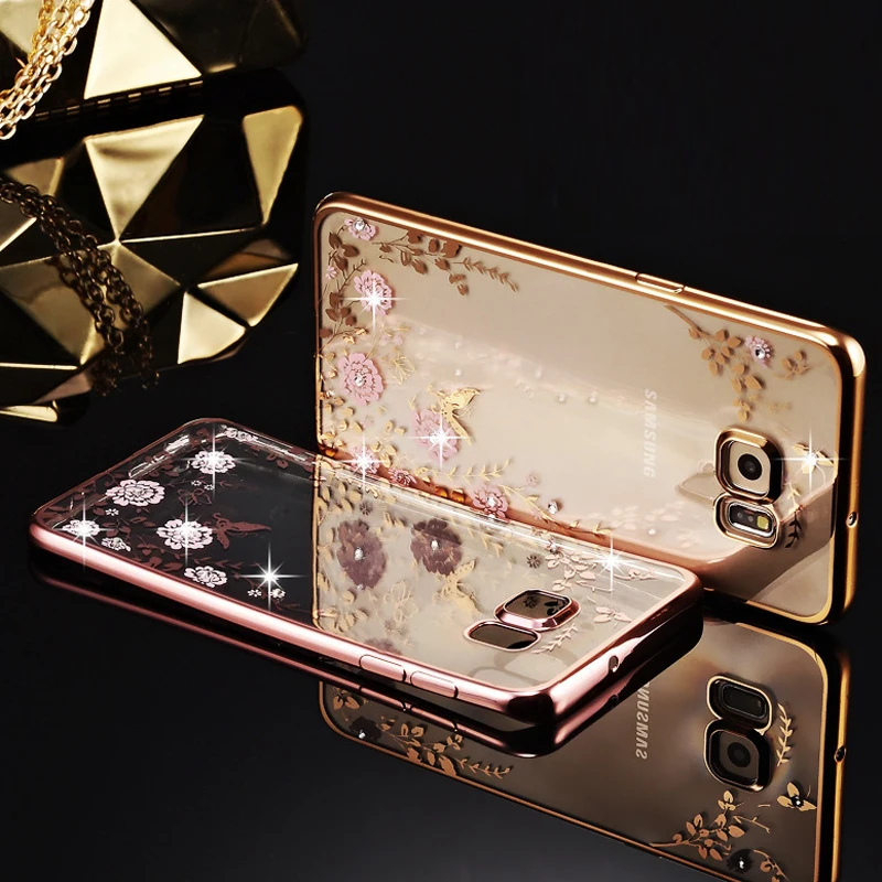 Bling Diamond Clear Case для Samsung Galaxy S7 Edge Силиконовые крышка Luxury ТПУ S 7 край Крышки Coque|case for