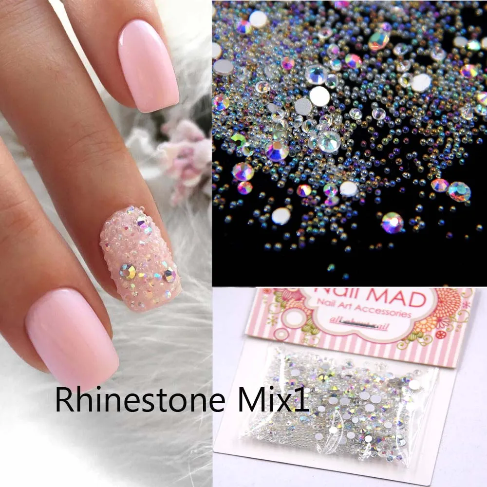 Rhinestone Mix 1 1jar Nail Art AB блестки микс сердце круглый акриловый блеск шестигранный лак для ногтей блестки голографическая звезда украшения для ногтей разные размеры - Цвет: Rhinestone Mix 1