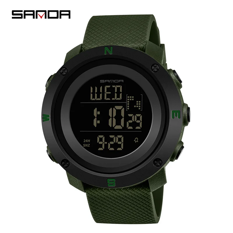 women army-green SANDA женские спортивные часы Reloj Mujer силиконовый ремешок Montre Femme женские часы водонепроницаемые цифровые часы подарки - Цвет: women army-green