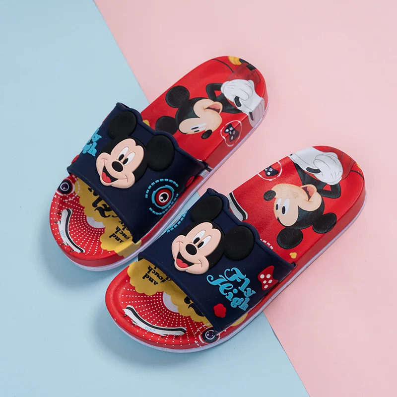Disney/детская обувь летние домашние Нескользящие мини-тапочки с Микки из