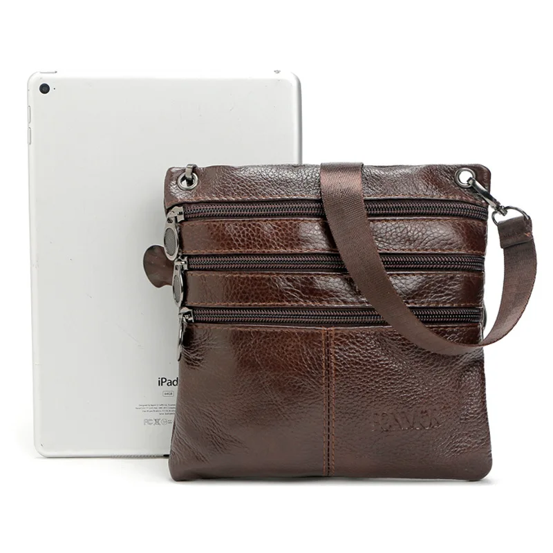 Повседневная мужская сумка мессенджер из натуральной воловьей кожи