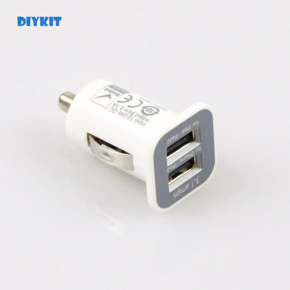 DIYKIT оптовая продажа высокое качество DC 12 24V вход мини двойной USB автомобильный