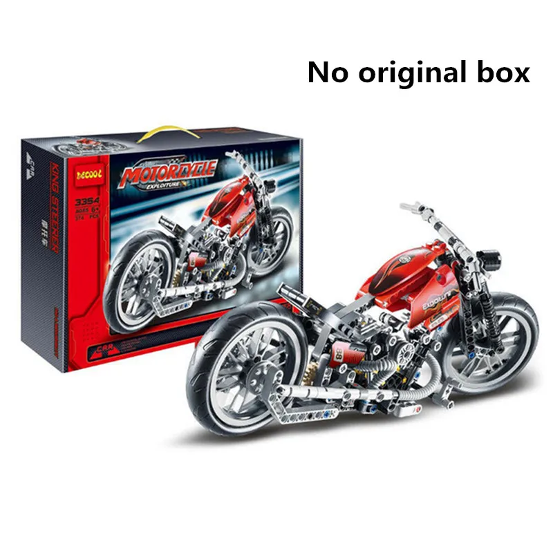 Technic мотоцикл Decool 3354 378 шт Technik скоростной гоночный мотоцикл Harley; транспортное средство Набор строительных блоков