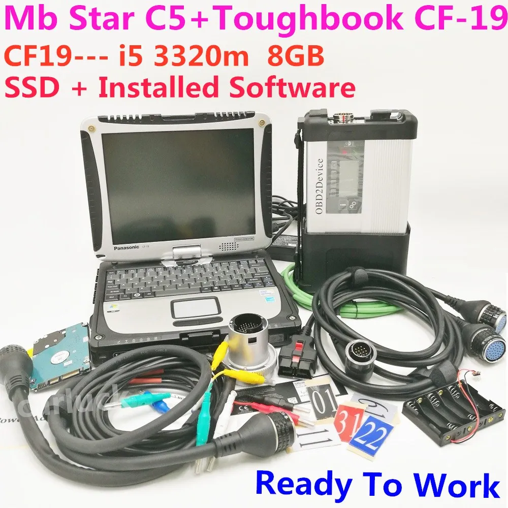 Hot MB Star C5 с SSD ноутбук cf 19 i5 3320m 8 ГБ SD Подключение диагностический инструмент 2020 06 c5