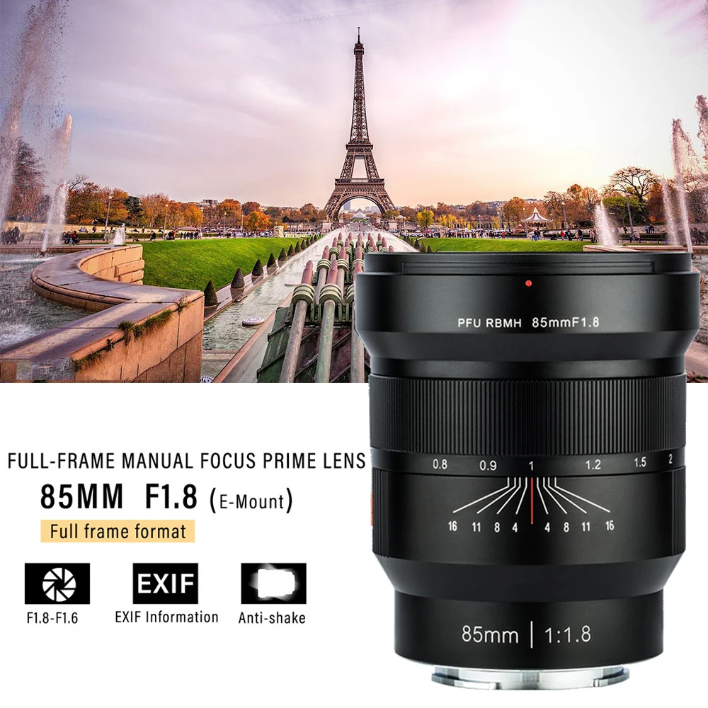 Viltrox 85 мм F1.8 ручной фокус портретный объектив, EXIF/контроль диафрагмы/анти-встряхивание для sony E Mount Full Frame camera A7 A7III A7RII