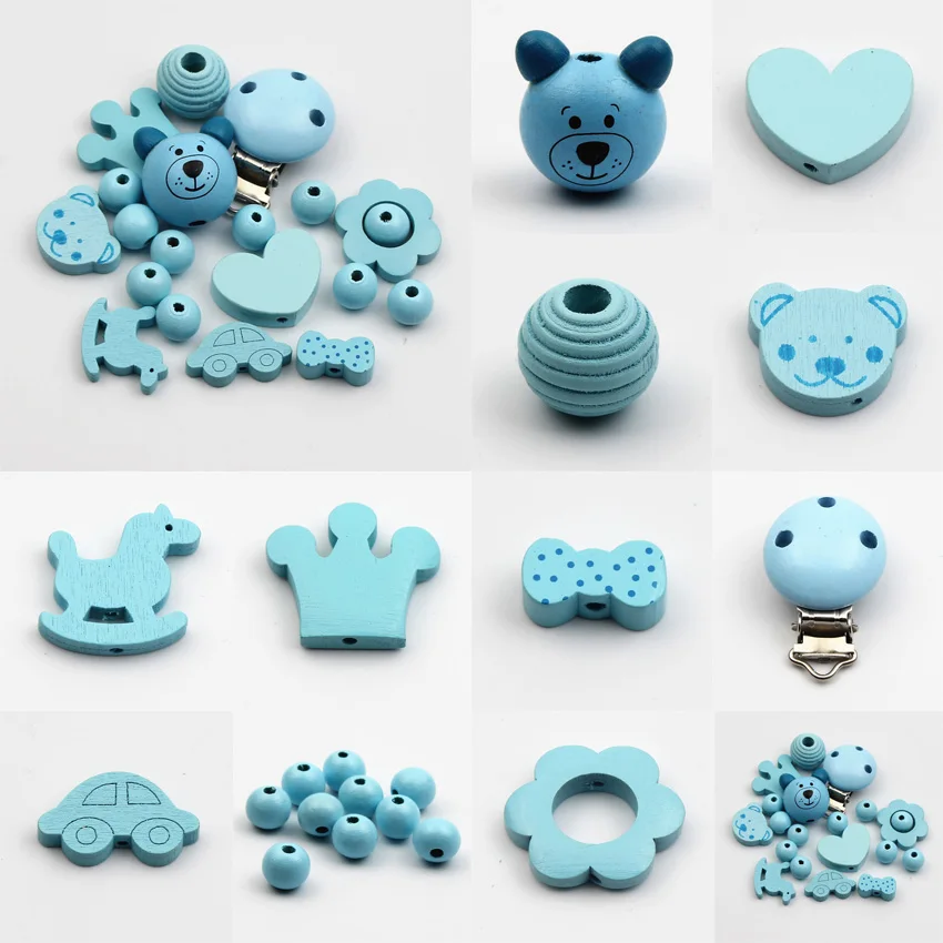 20 шт./компл. различные стили Мультяшные деревянные бусины для изготовления