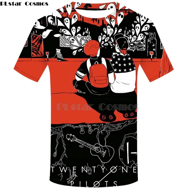 Футболка Twenty one pilots, Мужская 3D футболка, harajuku, топ, хип-хоп, Мужская футболка, уличная одежда, топы, модная мужская одежда, футболка