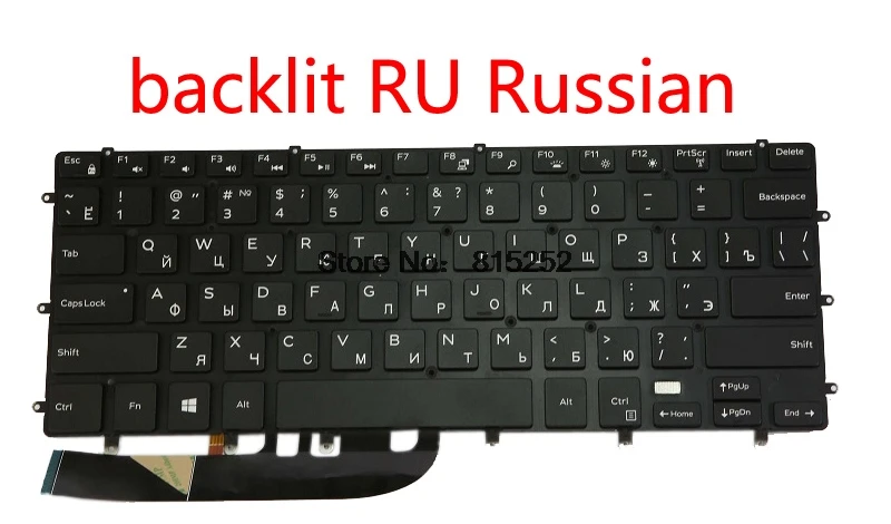 RU Russian Клавиатура для ноутбука DELL 15 9550 9560 5510 5520 7568 с подсветкой английский(США) RU Русский Аравия AR Бельгии быть Швейцарский SW 0GDT9F 0HPHGJ - Цвет: RU Russian