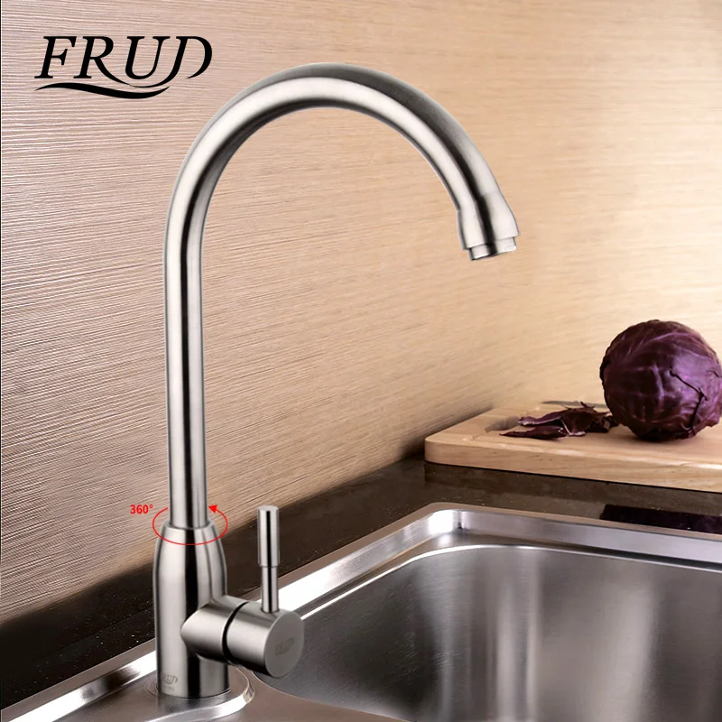 Frud 1 набор из нержавеющей стали смеситель для воды кран для кухни раковина кран для холодной и горячей воды смеситель кухонный torneira para cozinha R41052