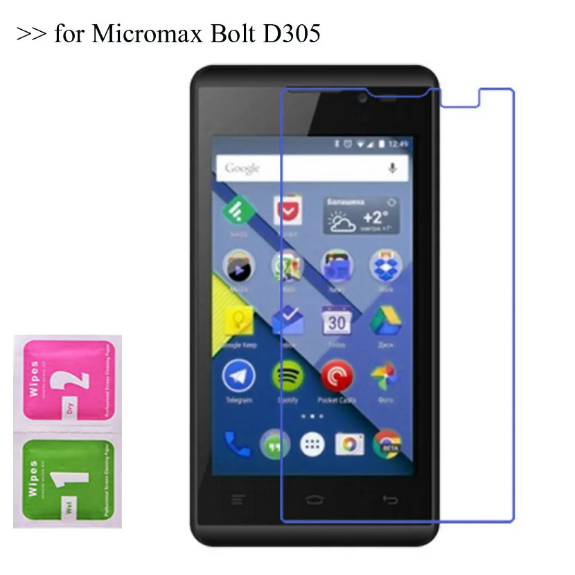 2 шт. Для Micromax D305 Ультрапрозрачная мягкая ударопрочная защитная пленка из ТПУ Bolt |