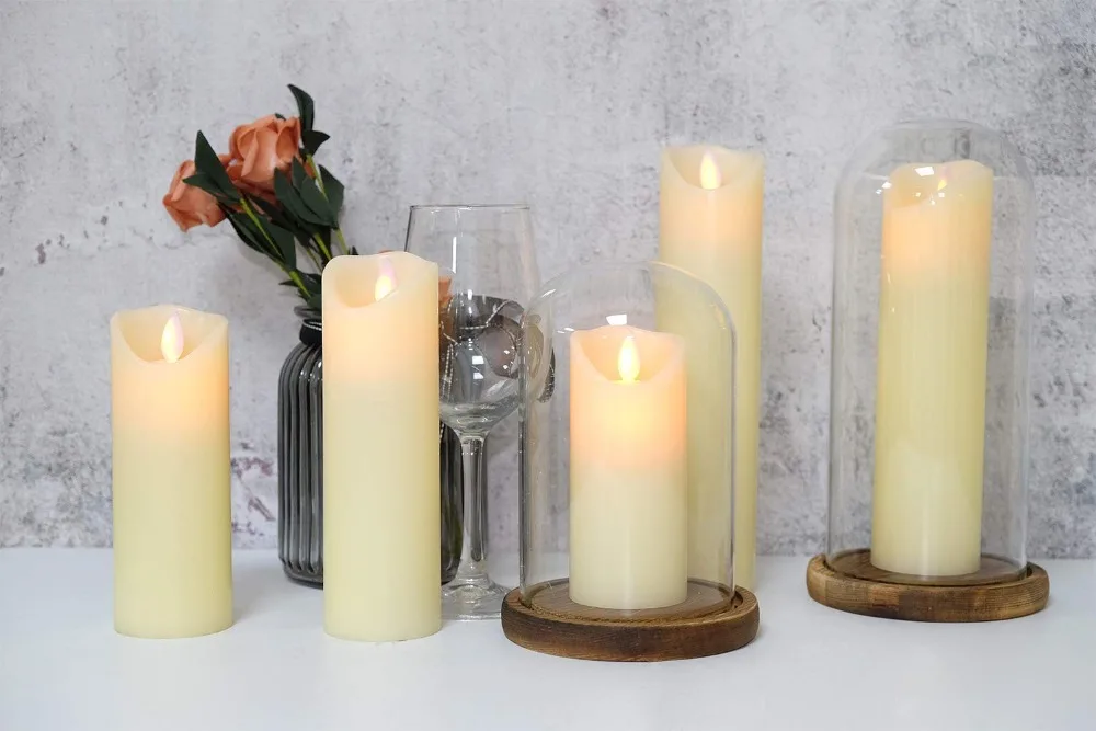

Pack of 5 Remote Control Flameless Wax Candles With Remote and Timer function,Battery Operated Electric Moving Wick Swing Candle
