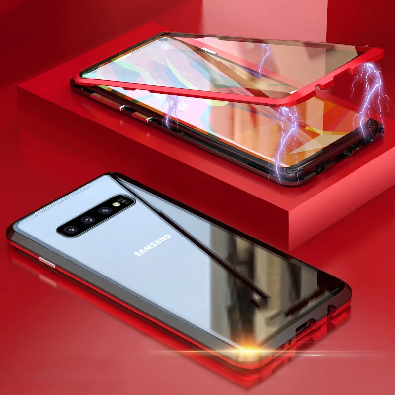 360 всего тела Защитная Для samsung S10 Plus спереди назад все Стекло Магнитная Рамка