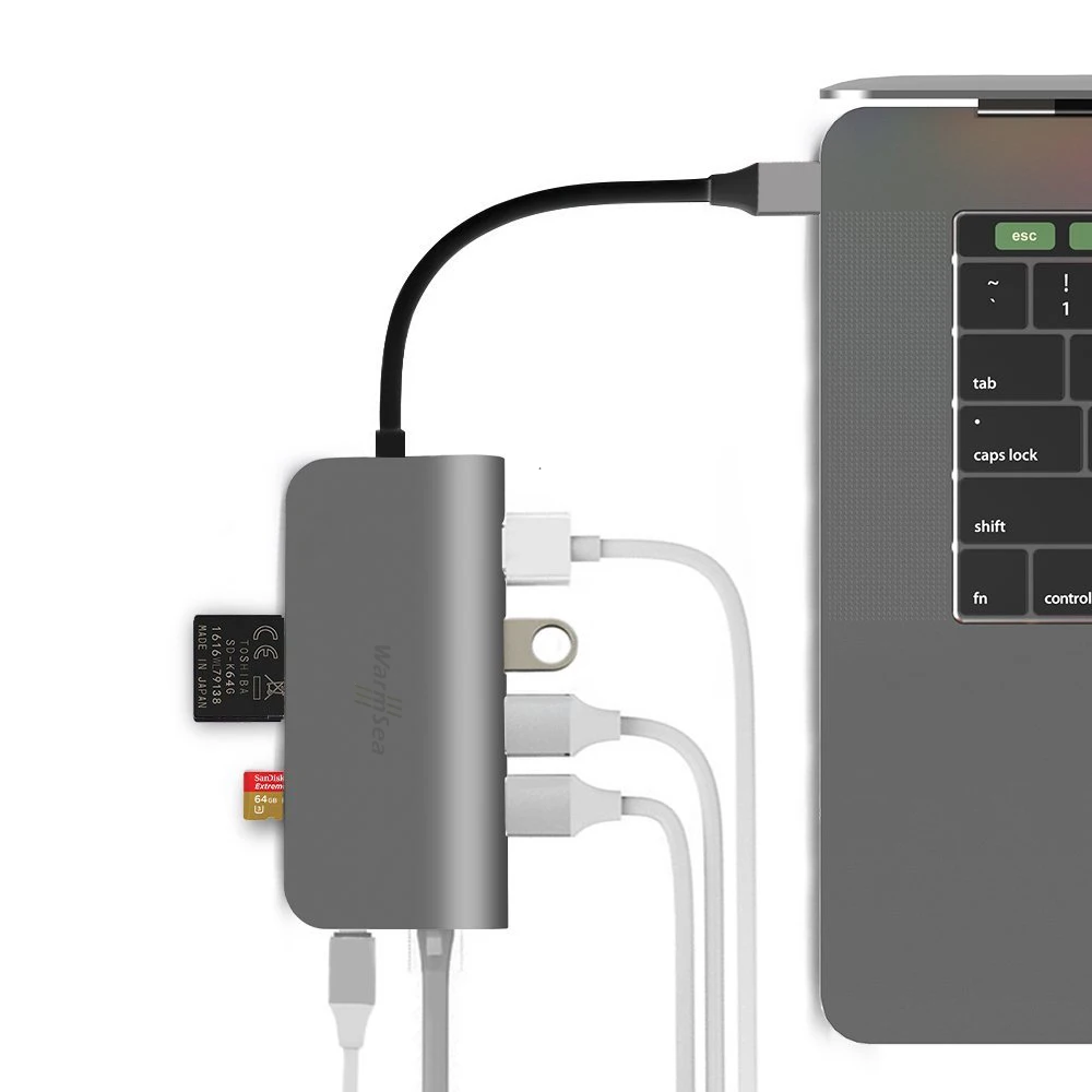 Тип usb C концентратор с HDMI 4 К RJ45 PD Thunderbolt 3 адаптер 2 USB 0 Мощность доставки SD Card Reader