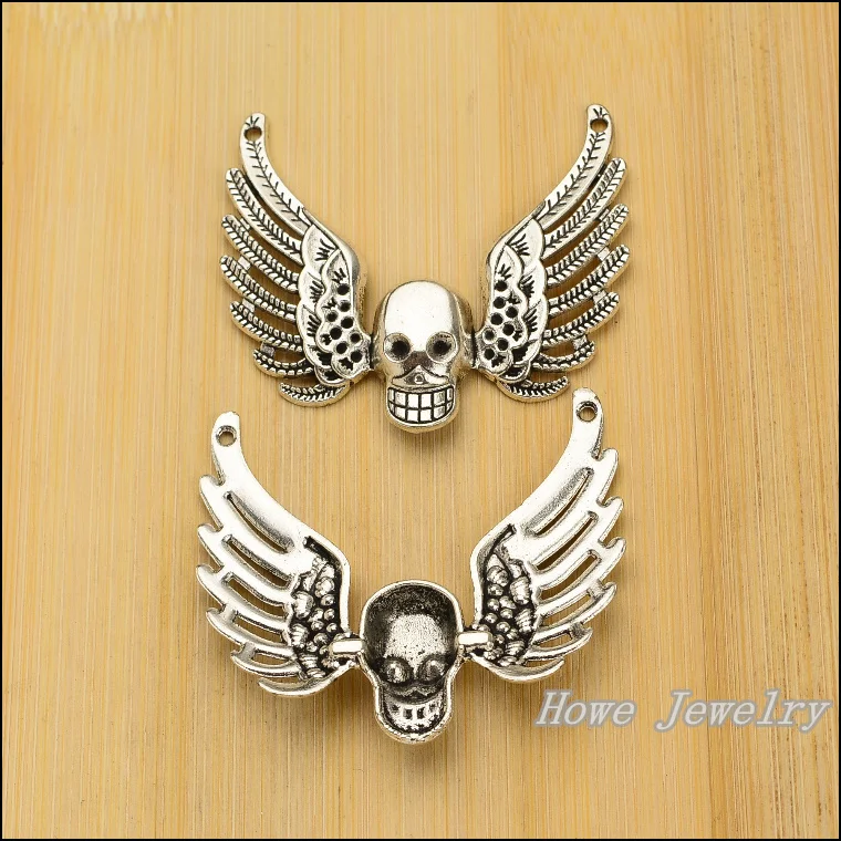 12 шт. Ретро стиль Хэллоуин Череп пиратский соединитель шарм тибетское серебро