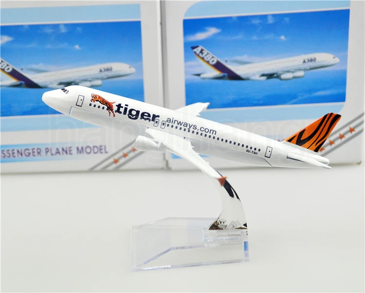 Сингапур Tigerair A320 16 см модель самолета Наборы Детский подарок на день рождения