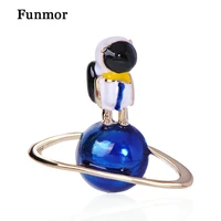 funmor fashion astronaut planet brooches enamel pins children men coat sweater shirt corsage routine ball ornaments accessories