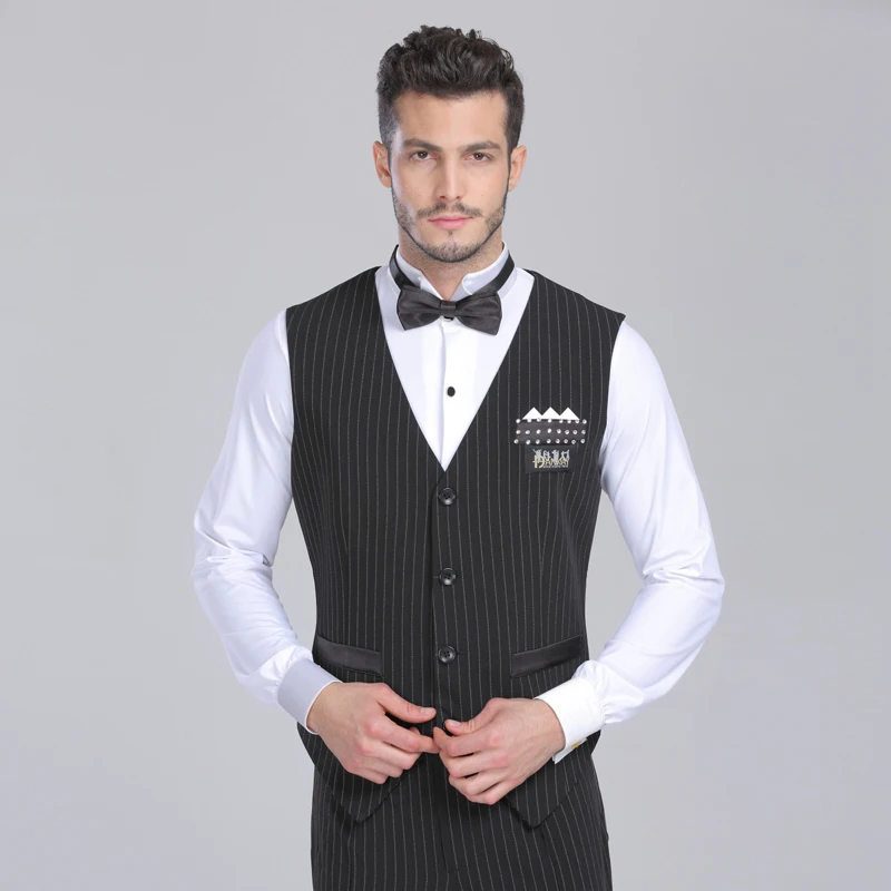 Новое поступление 2019 профессиональные мужские бальные рубашки черный/полосатый